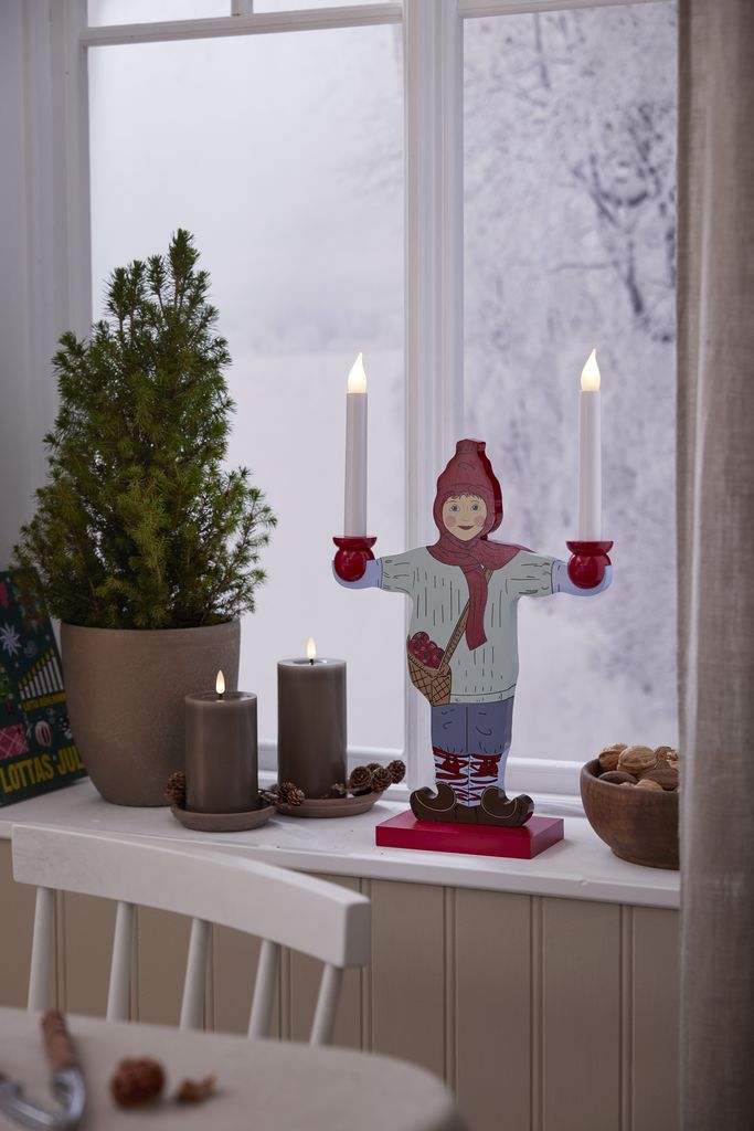 LED BLOCKLJUS FLAMME FLOW MULLVAD / 17,5 CM / TIMER