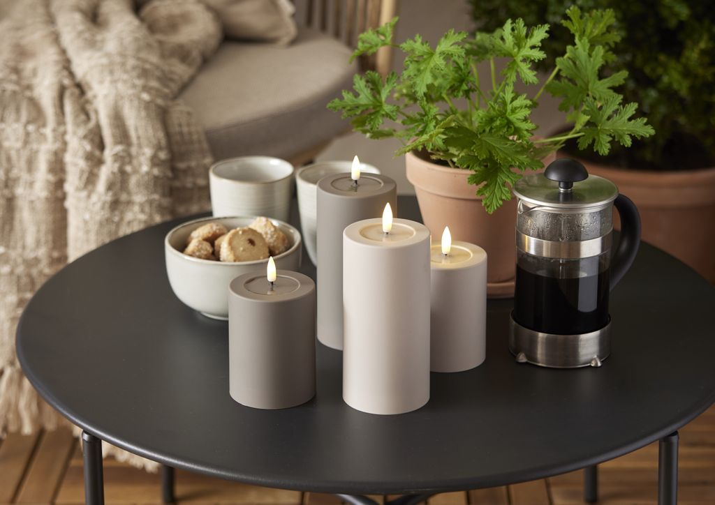 LED BLOCKLJUS FLAMME SOFT MULLVAD / 12,5 CM / TIMER / INOMHUS/UTOMHUS