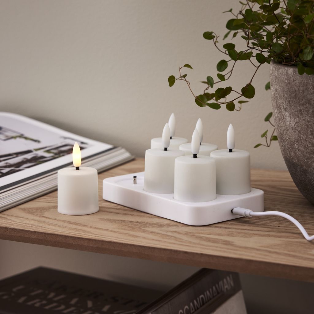 LED Ljus 6-pack Flamme Charge - Uppladdningsbara