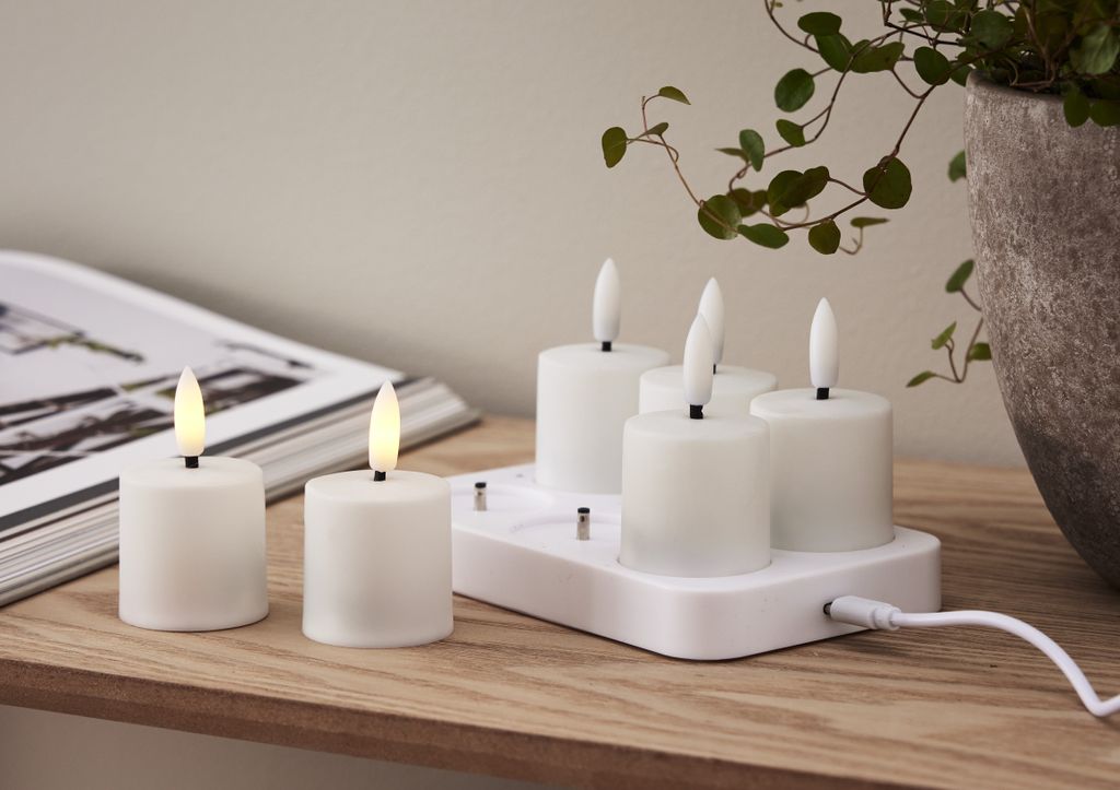 LED Ljus 6-pack Flamme Charge - Uppladdningsbara