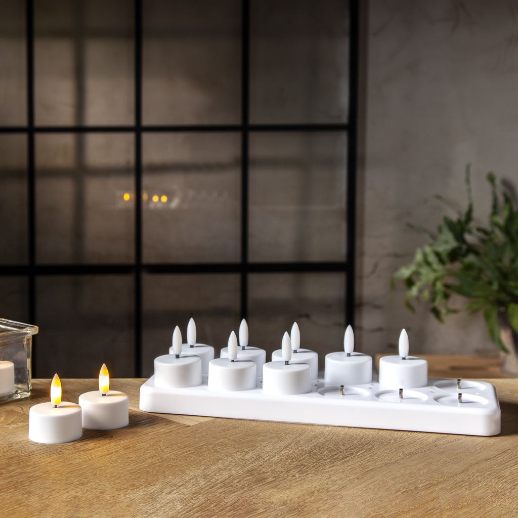 LED Fyrfadslys 12-pak Flammeopladning - Genopladelige