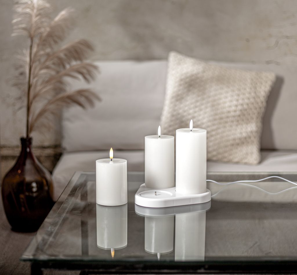 LED Blokklys 3-pakk Flamme Charge – Oppladbare