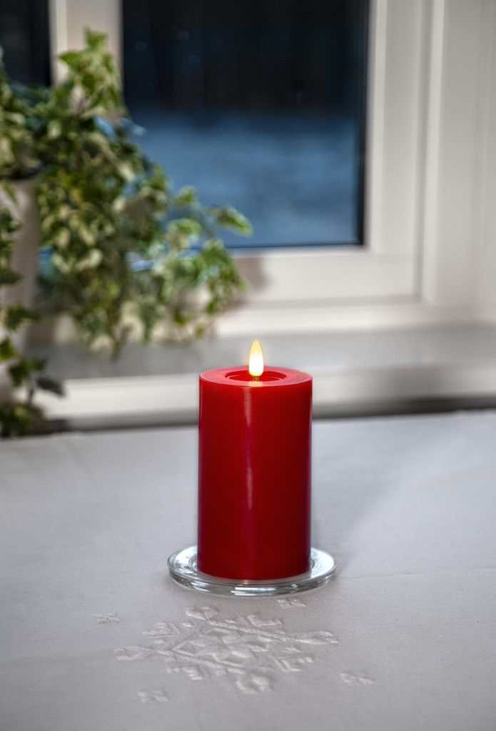 LED BLOCKLJUS FLAMME FLOW RÖD / 15 CM / TIMER