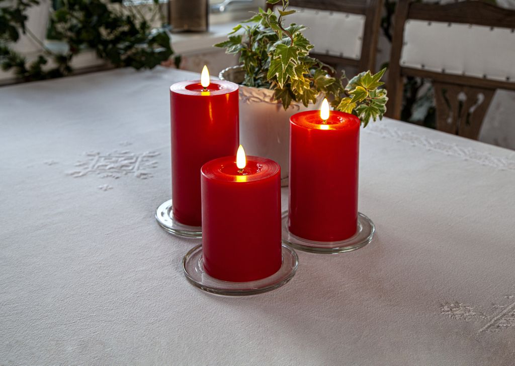 LED BLOCKLJUS FLAMME FLOW RÖD / 15 CM / TIMER
