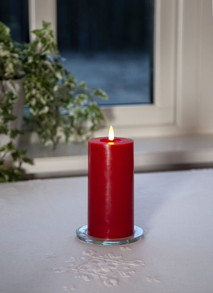LED BLOCKLJUS FLAMME FLOW RÖD / 17,5 CM / TIMER