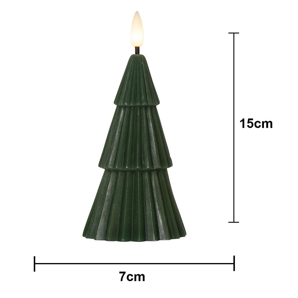 LED Blokklys Flamme Grany – 15 cm med innebygd timer