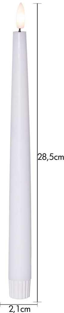 LED Antiklys 2-pak Flamme Slim Hvid 28,5 cm med timer