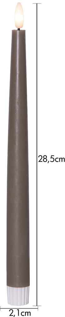 LED Antiklys 2-pak Flamme Slim Muldvarp 28,5 cm med timer