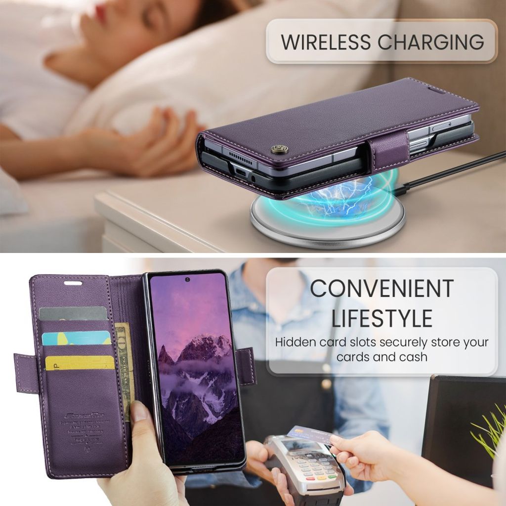 CASEME Samsung Galaxy Z Fold7 5G Fodral med RFID-blockerande - Lila