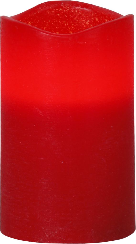 4-pakning røde LED-kubbelys 12,5 cm med timer