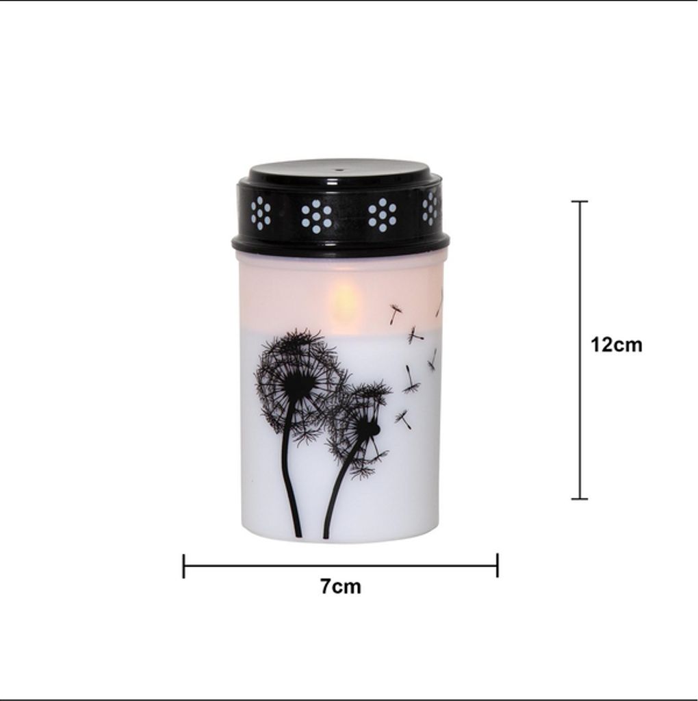 LED Gravljus Dandelion med timer, 12cm