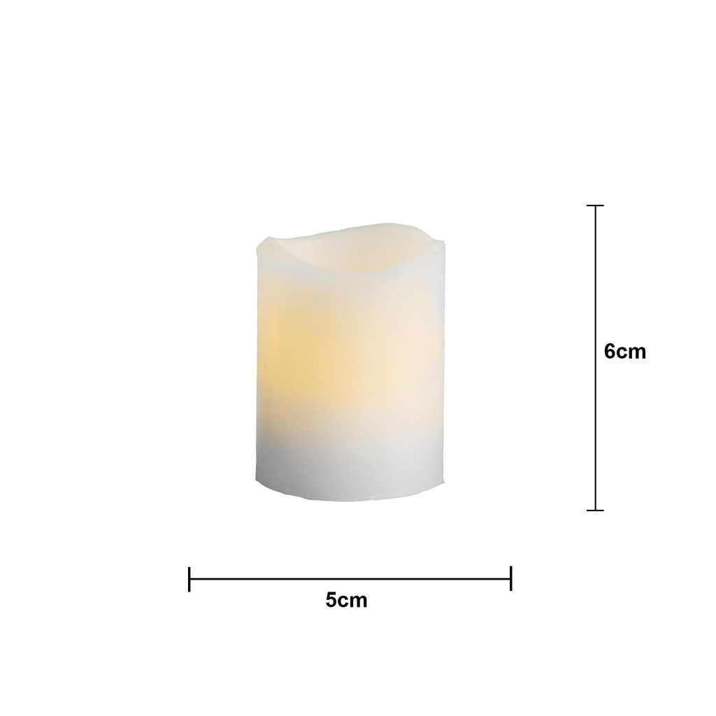 LED Blokklys 2-pakk May 6 cm – Hvite med innebygd timer