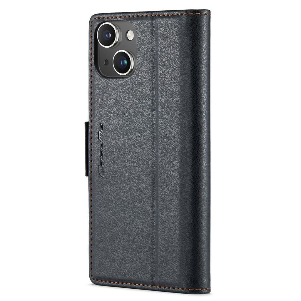 CASEME iPhone 15 Wallet Cover RFID Blocking 3 Card Slots - Black