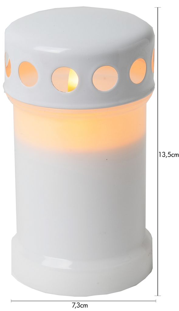 LED GRAVLYS SERENE / HVIT / 12 cm / BATTERI / TIMER / UTENDØRS