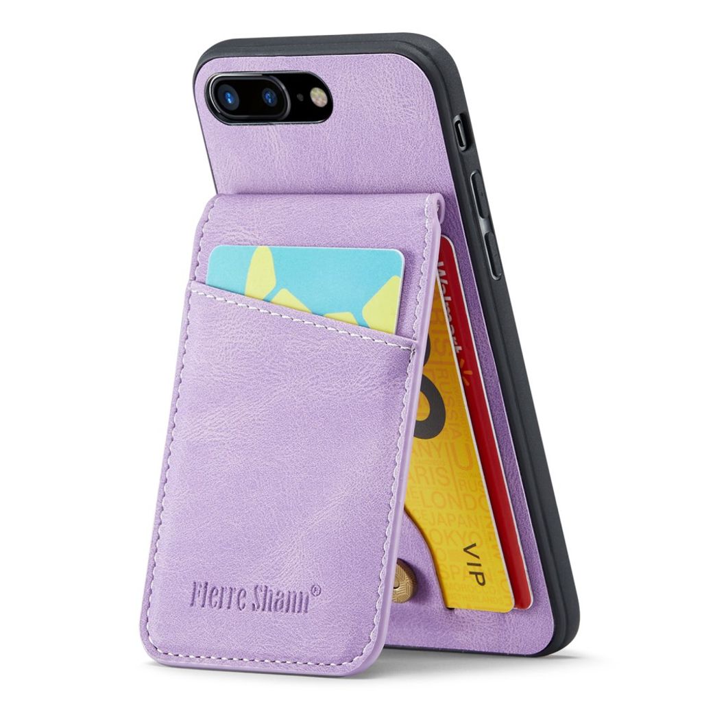 FIERRE SHANN iPhone 7 Plus / 8 Plus Skal med Kortfack - Lila