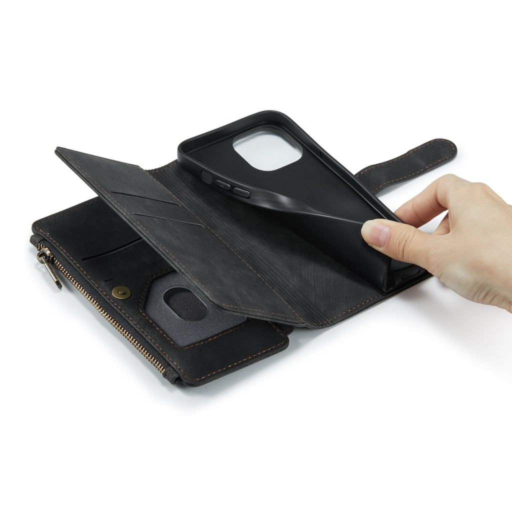 CASEME iPhone 13 Pro Lompakkokotelo Kortin haltija - Musta