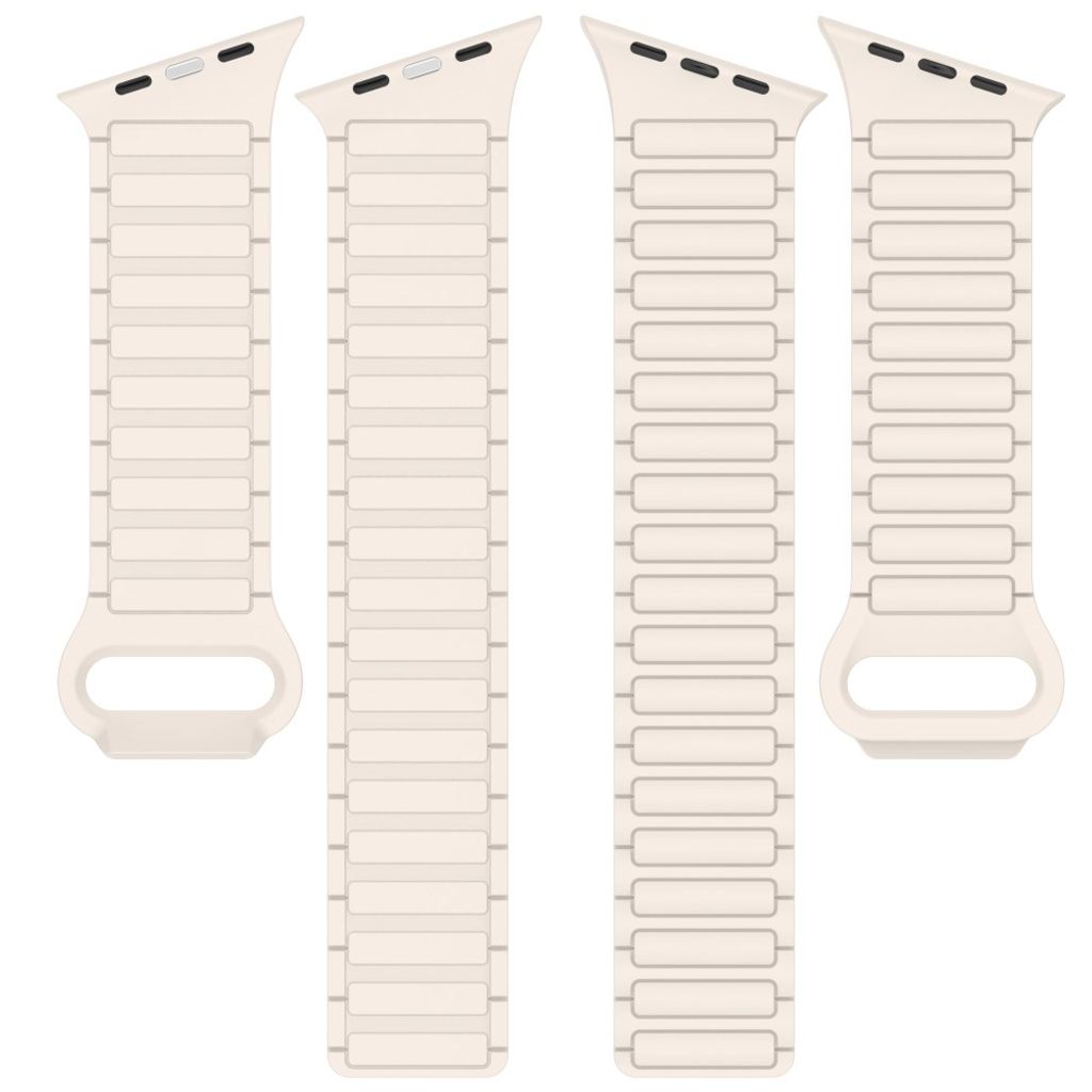 Apple Watch 42/41/40/38mm Klockarmband i Silikon Magnetisk Loop - Vit