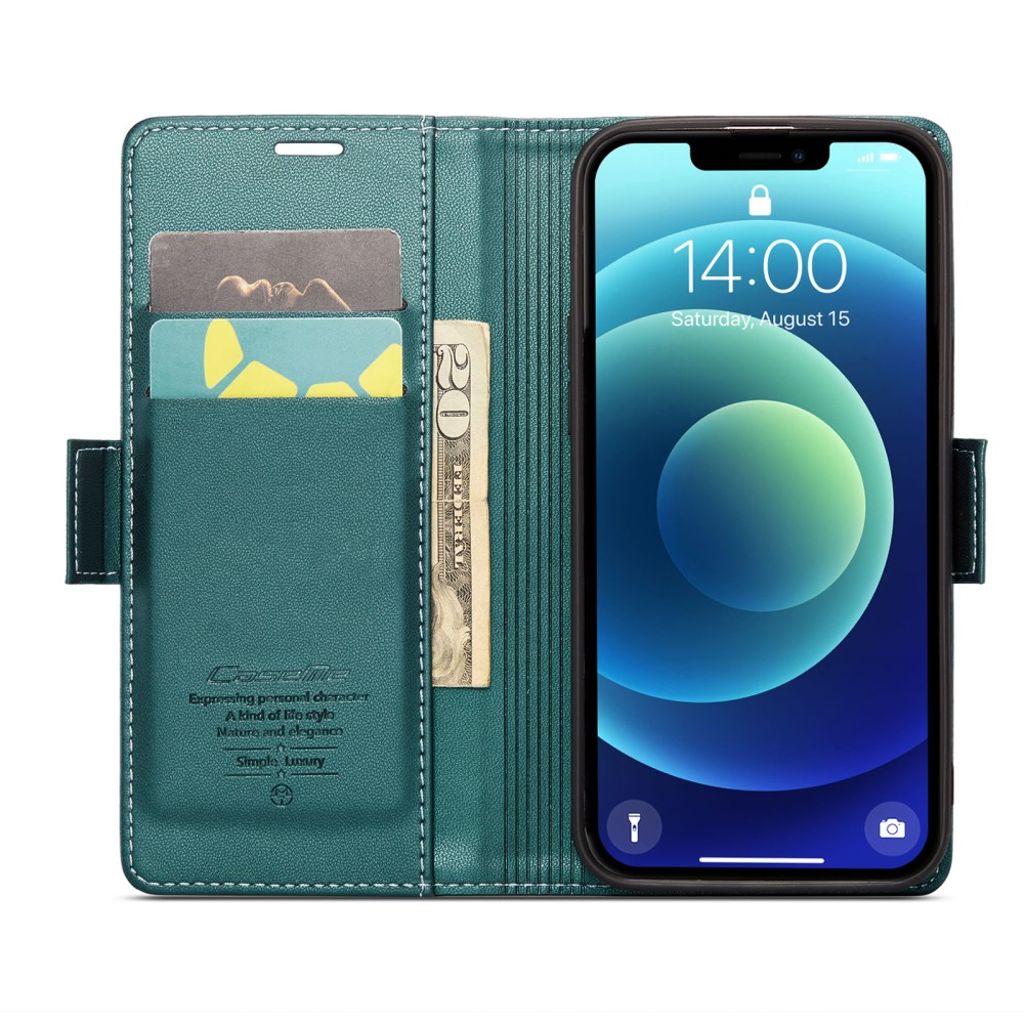 CASEME iPhone 12 Mini Wallet Cover with Stand - Green