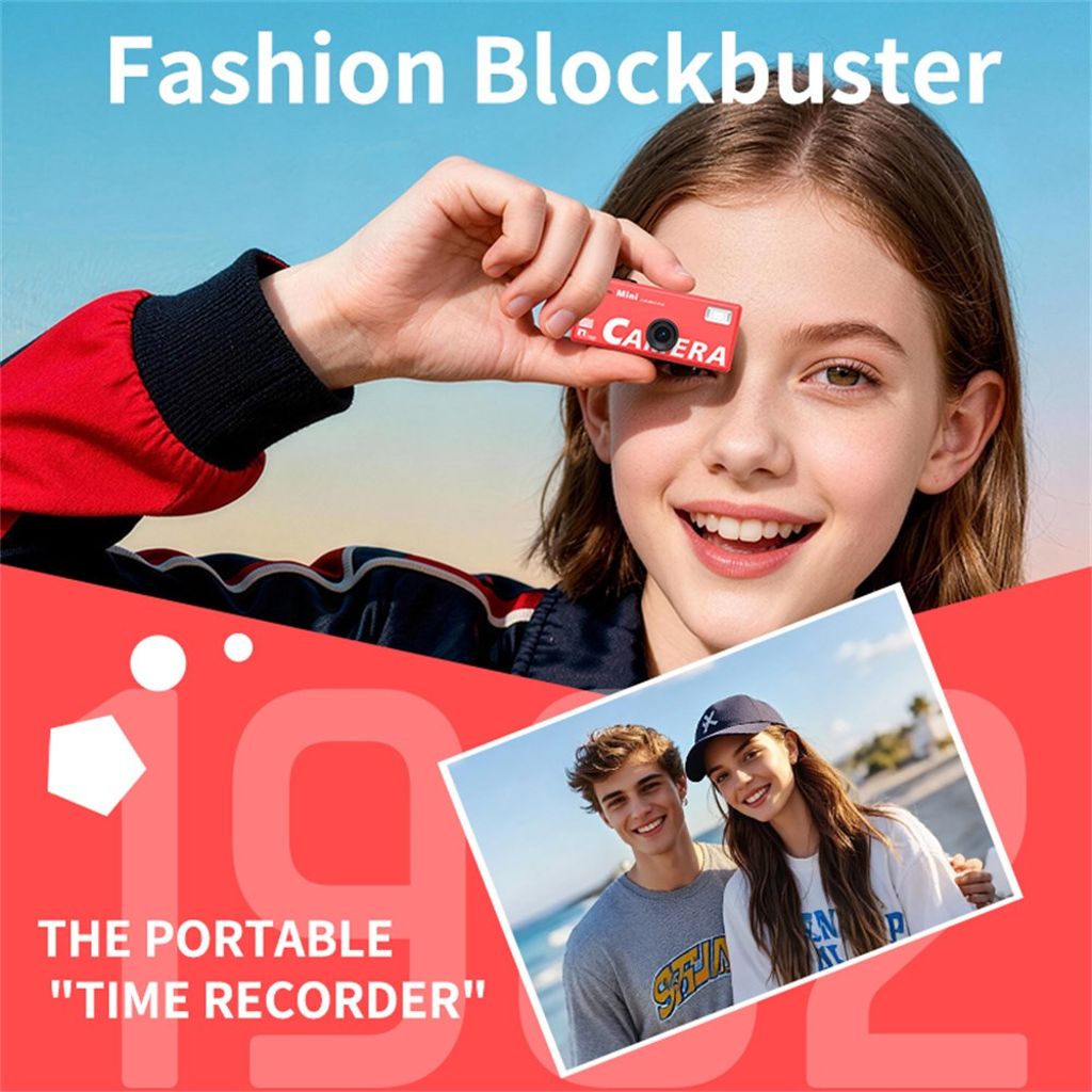 LK-030 Mini digitalkamera 720P HD med nyckelring och 0.96" display – Rosa