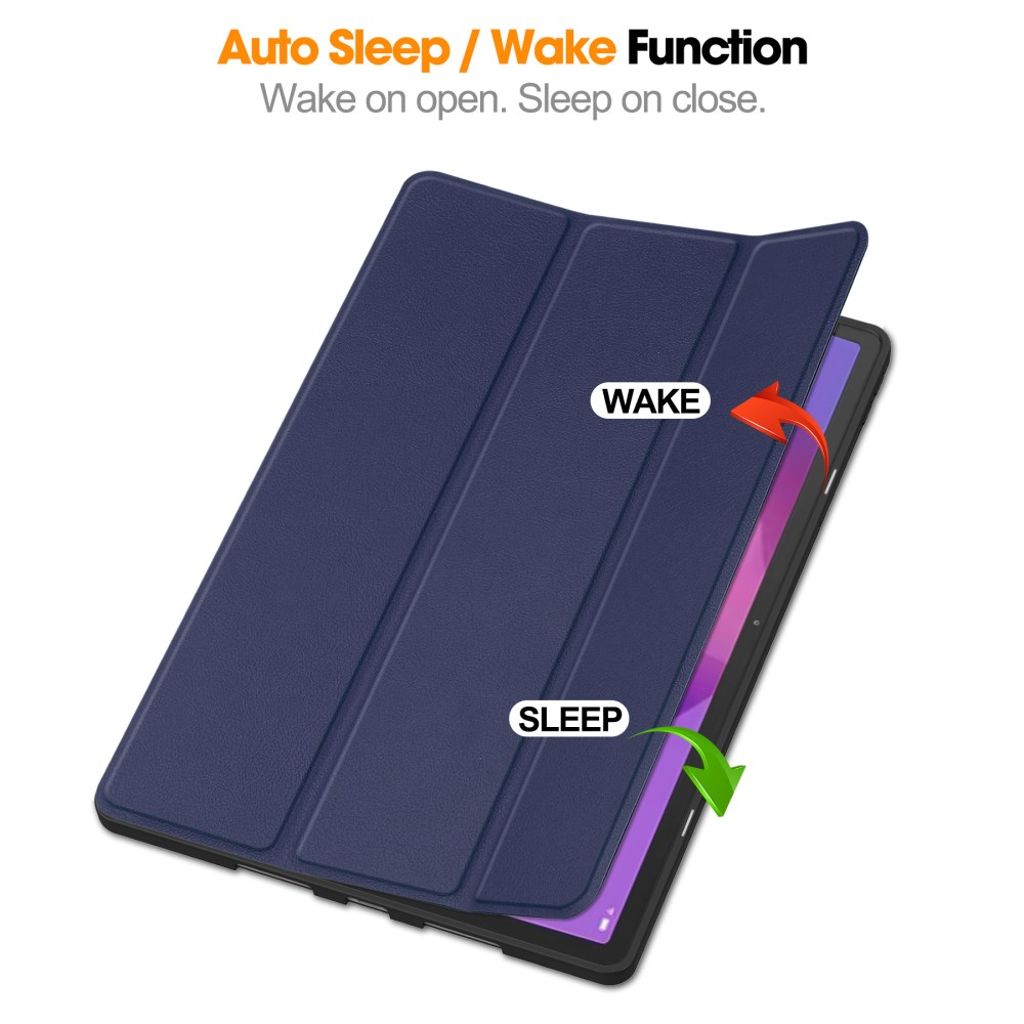 Lenovo Idea Tab Pro Tri-Fold Etui med Stativ og Pennespor – Mørkblå