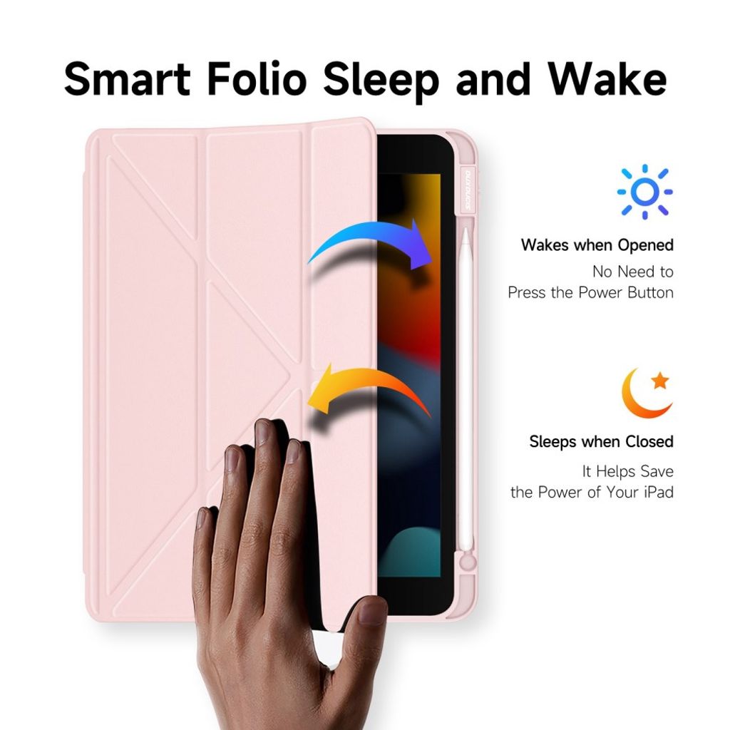 Dux Ducis iPad A16 11" 2025/10.9" 2024 Flip cover med aftagelig beskyttelse/standfunktion - Lyserød