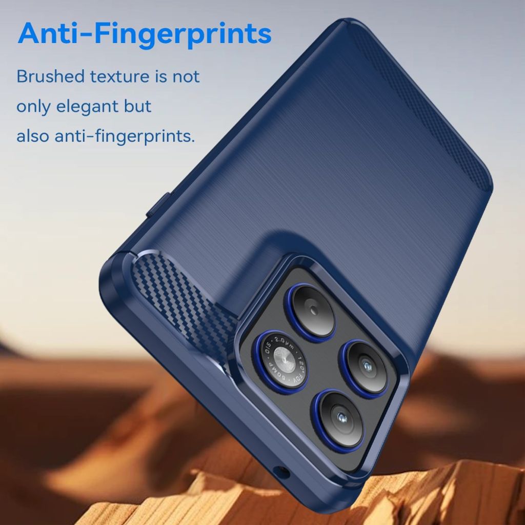 Motorola Edge 70 5G Skal Kolfibertextur - Blå