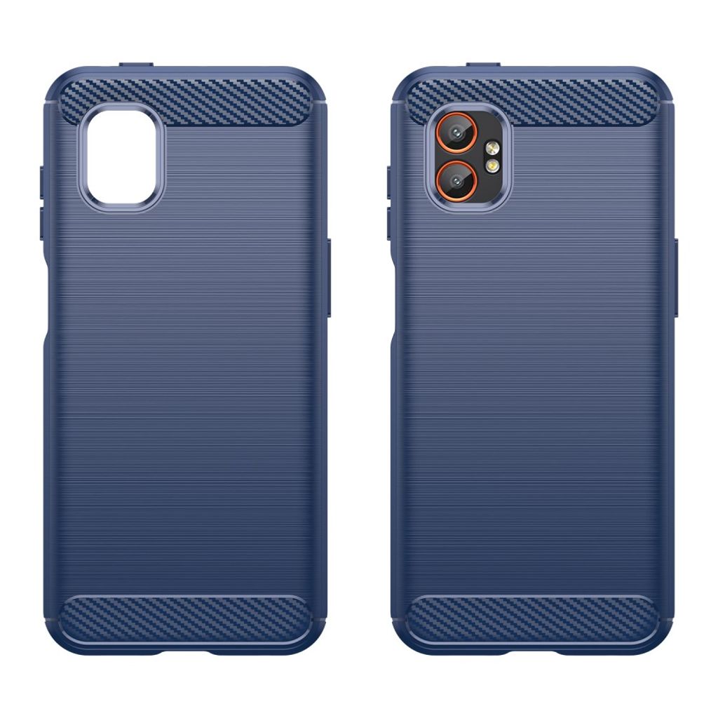Blå deksel for Samsung Galaxy XCover7 Pro karbonfiber tekstur