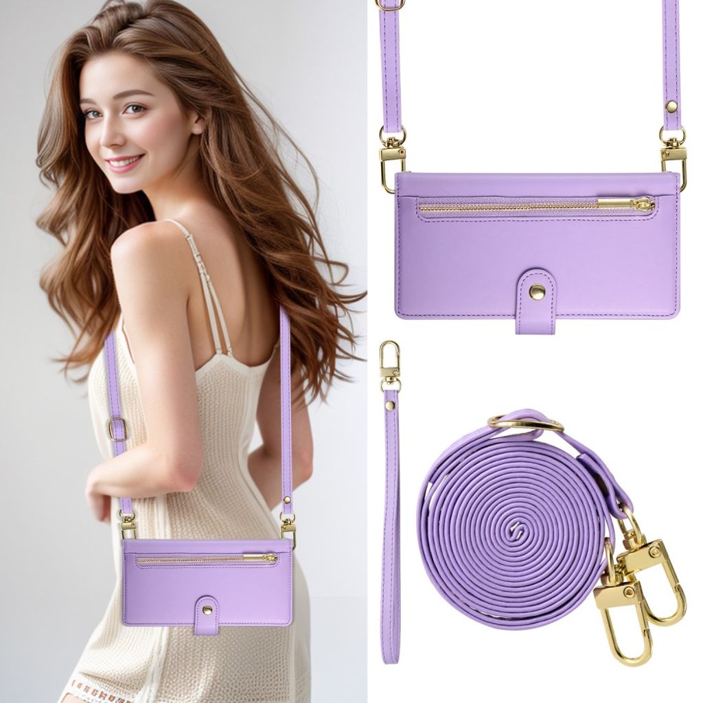 iPhone 17 Lompakkokotelo Kantohihna - violetti
