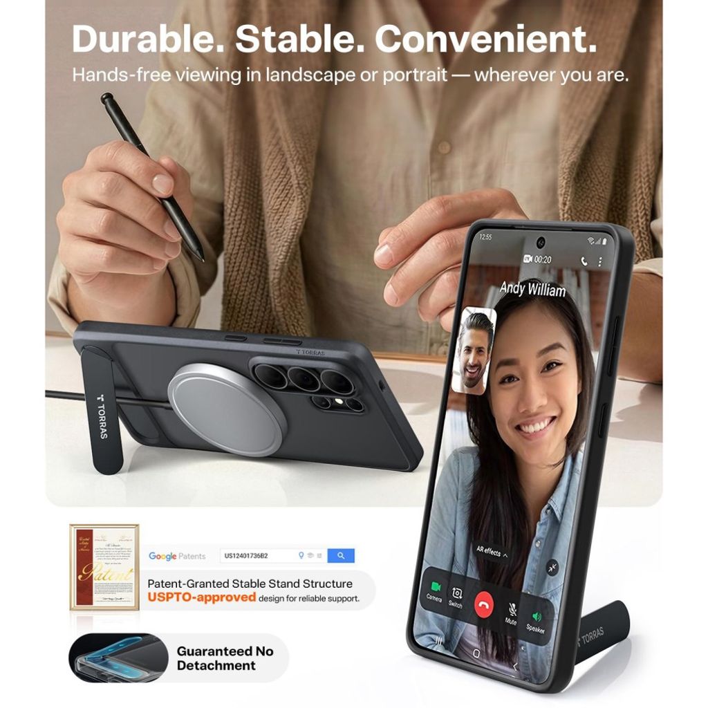 DRY Samsung Galaxy S26 Ultra MagSafe -kuori jalustalla - musta