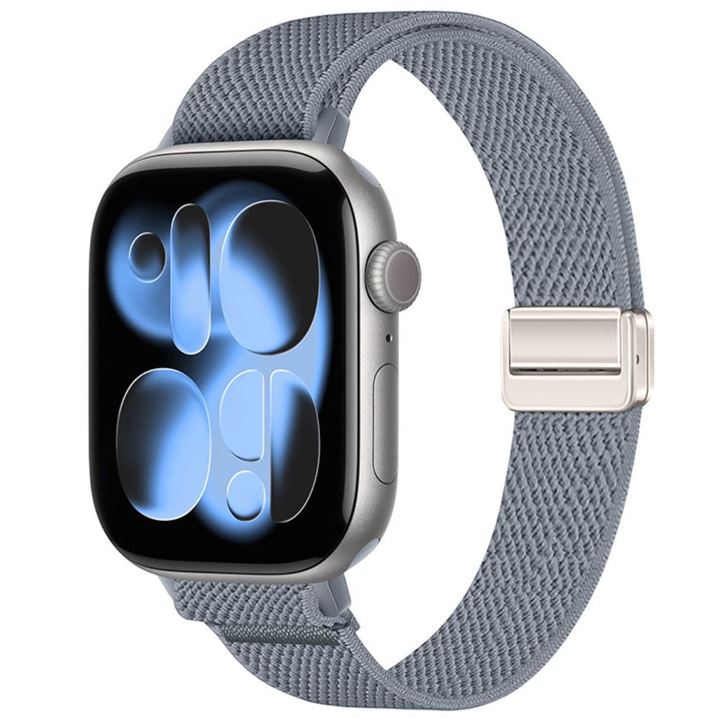 Apple Watch 49/46/44/42mm Smalt Klockarmband i Nylon - Blågrå