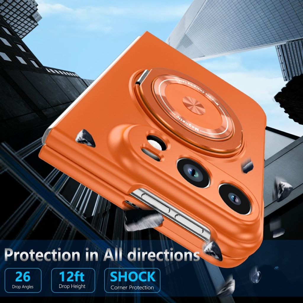 iPhone Duo MagSafe-skal med roterande ringhållare - Orange