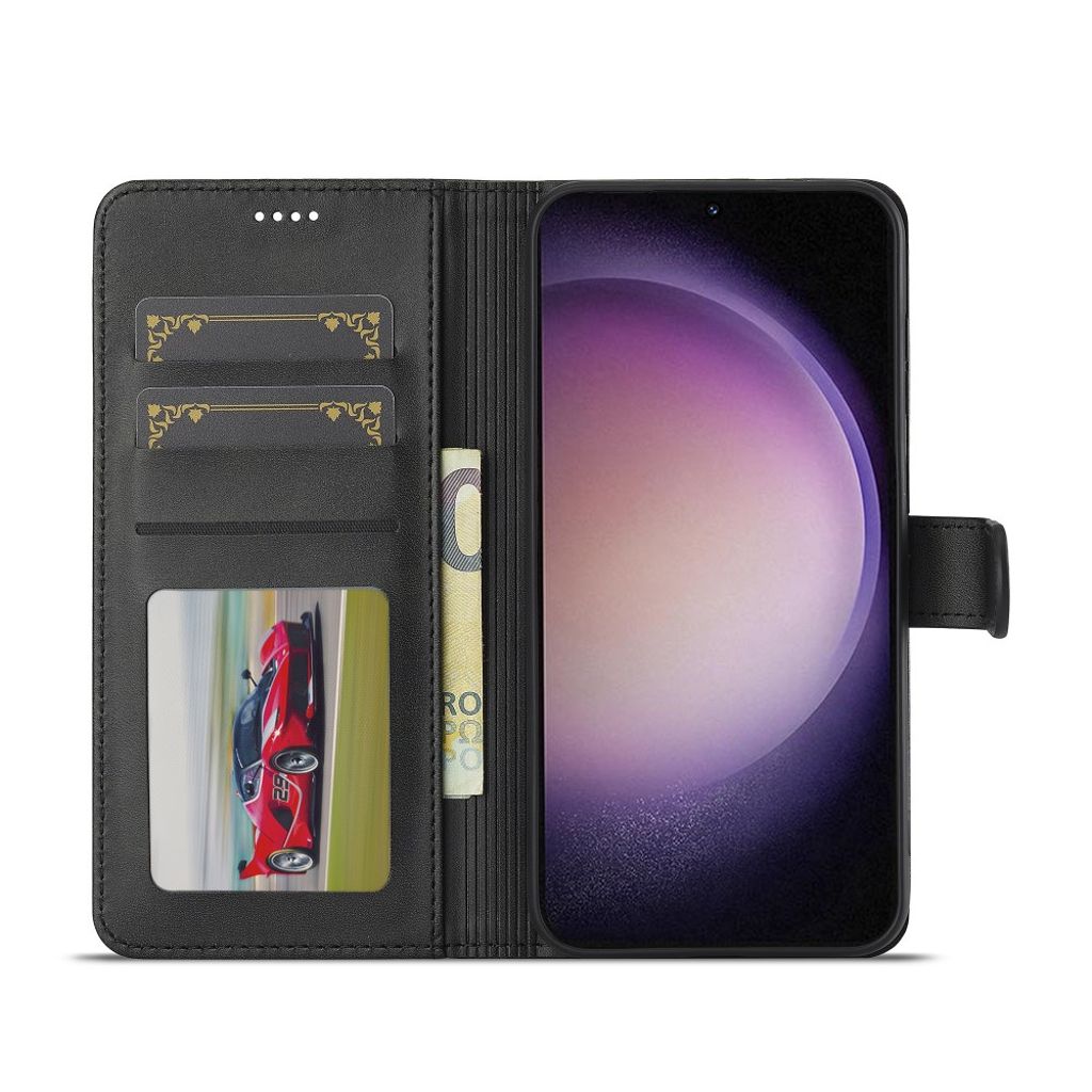 LC.IMEEKE Samsung Galaxy S26 Plus Lommeboketui PU-lær – Svart