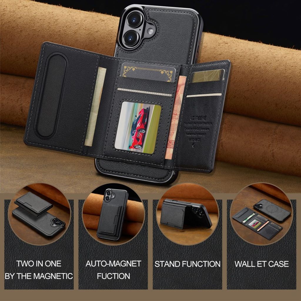 LC.IMEEKE iPhone 17 MagSafe case with wallet - Black