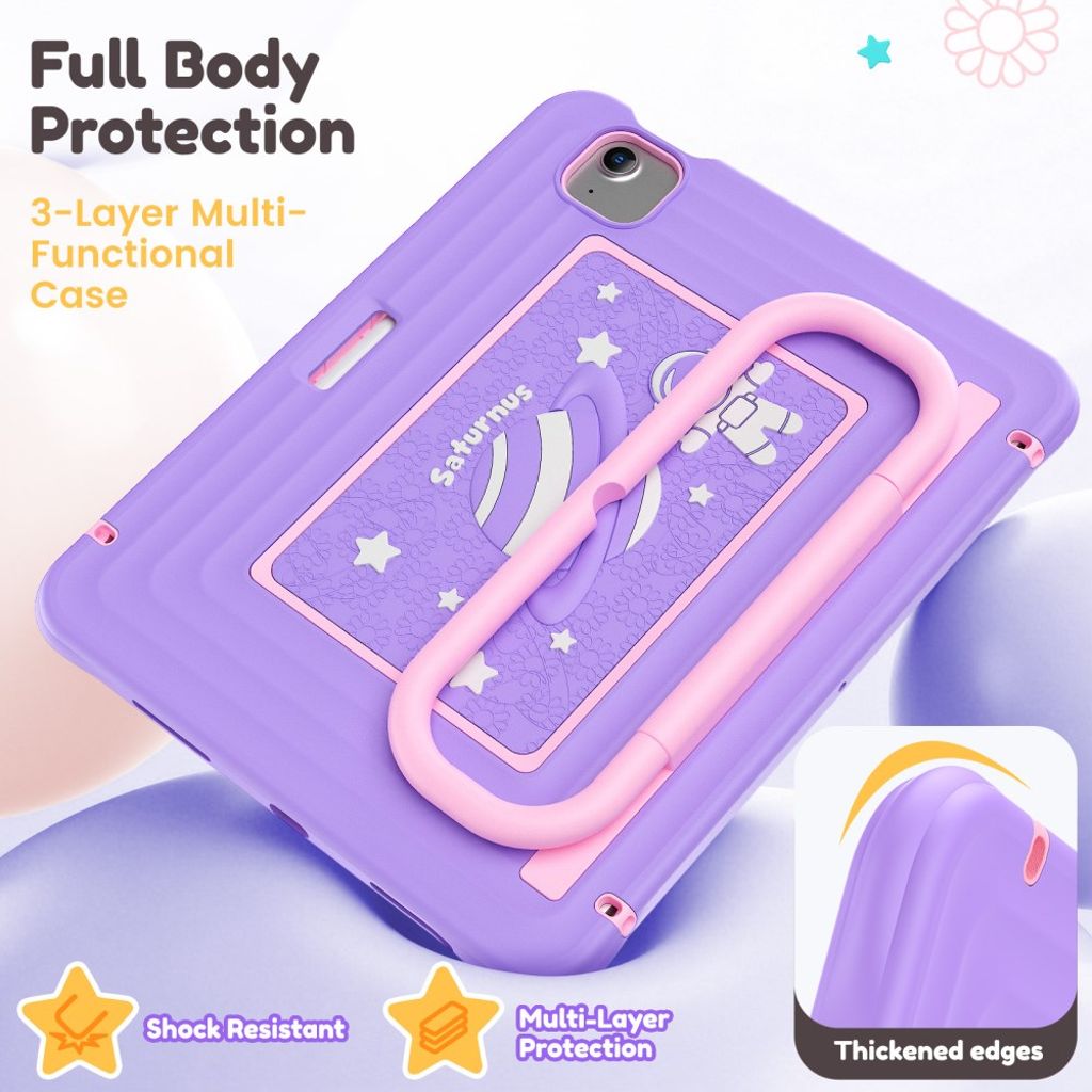 Lasten kuori jalustalla iPad Airille/Prolle 11" - violetti