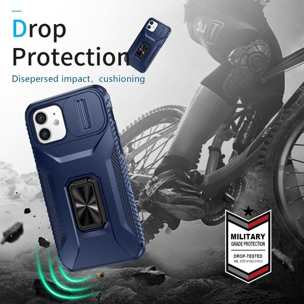 iPhone 12 / 12 Pro Skal med Stativ - Blå