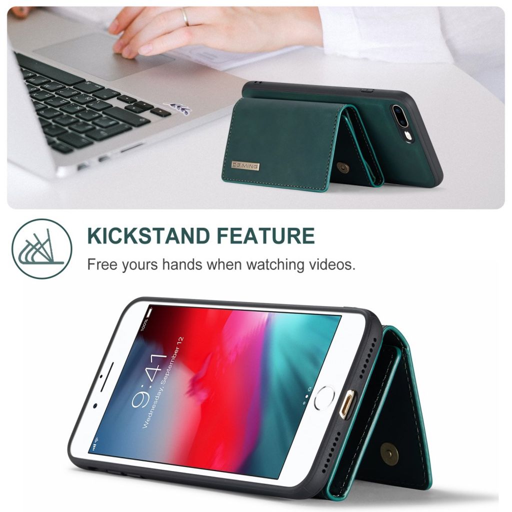 DG.MING iPhone 7 Plus / 8 Plus Cover med Pung - Grøn