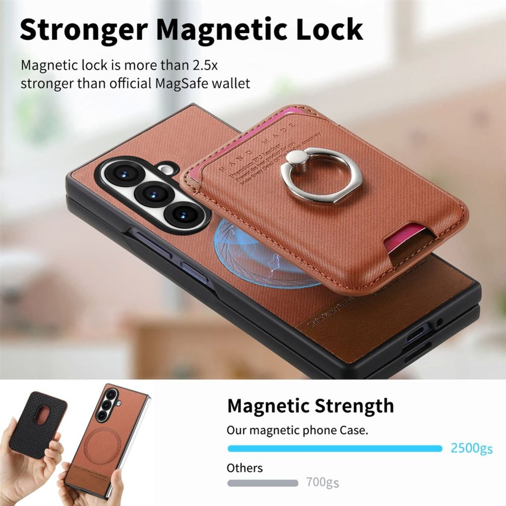Samsung Galaxy Z Fold8 Ultra MagSafe Kuori irrotettavalla Kortin haltija - Ruskea
