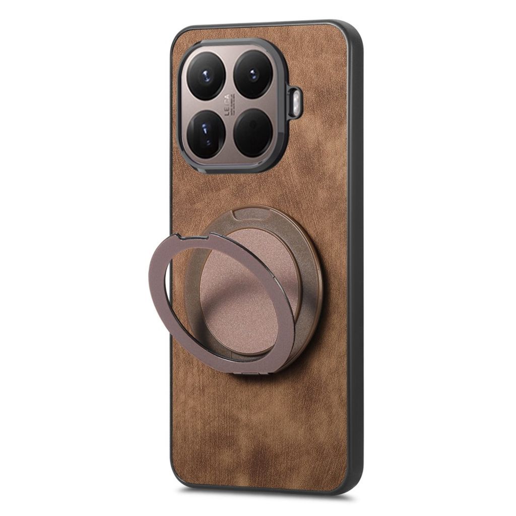 Xiaomi 17T Cover i PU-læder med ringstativ - Brun