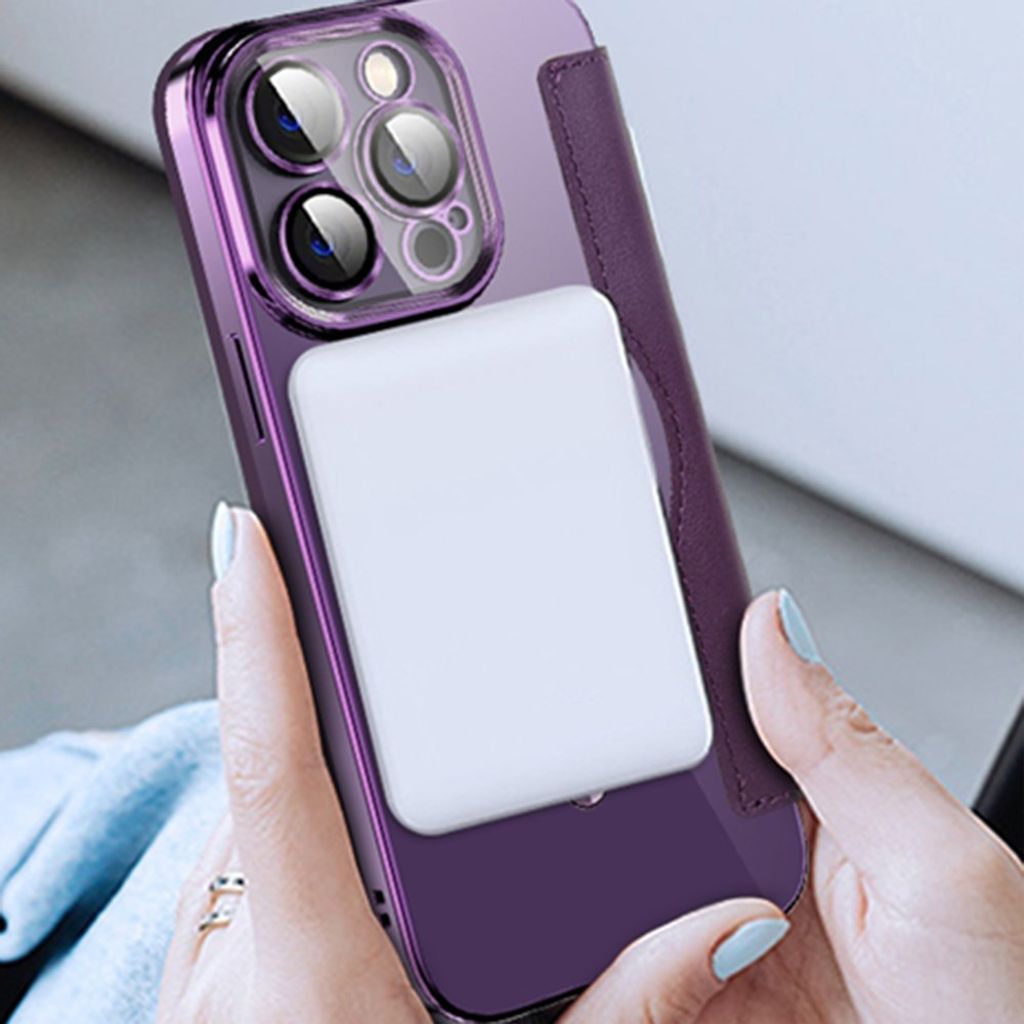 iPhone 14 Pro Wallet Cover MagSafe Card Holder RFID Blocking - Purple