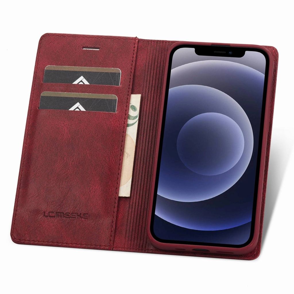 LC.IMEEKE iPhone 12 Mini Wallet Cover - Red