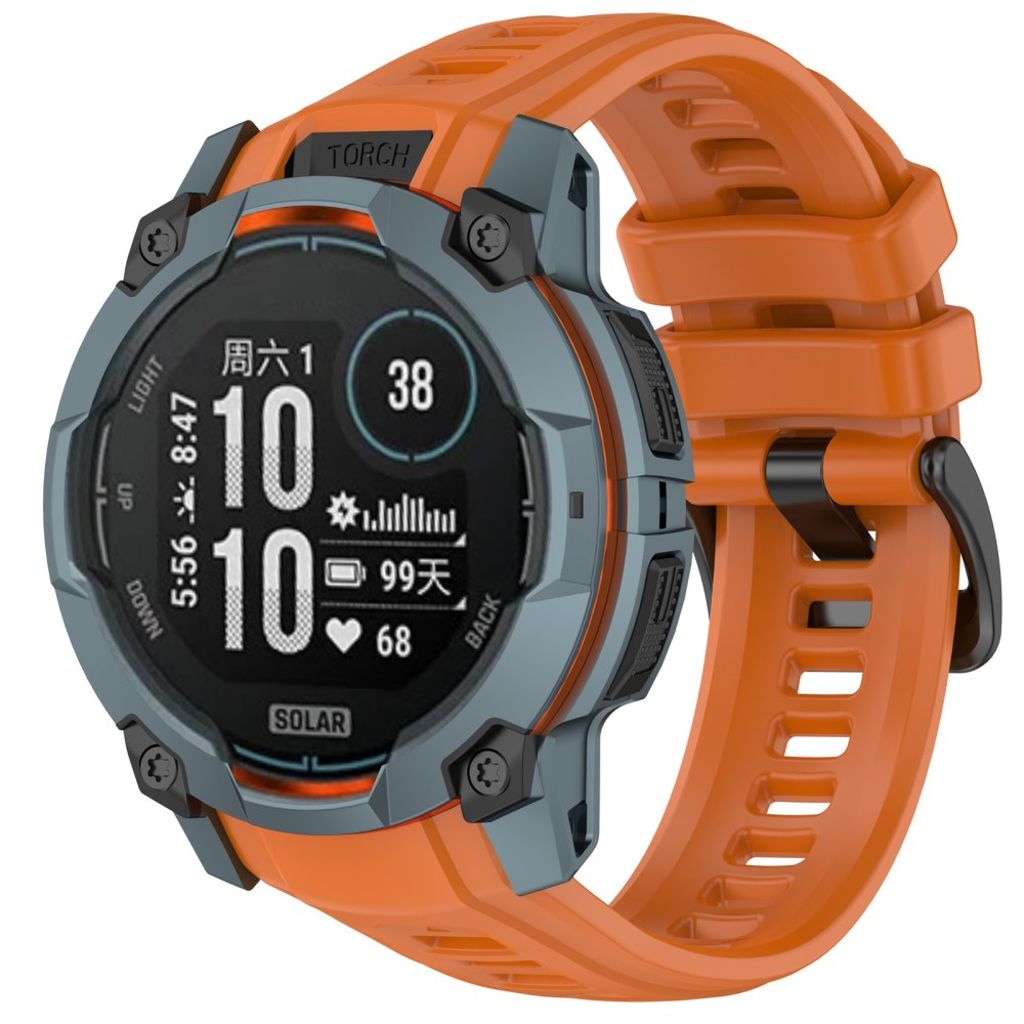 Garmin Instinct 3 45mm urrem i silikone – mørkeorange