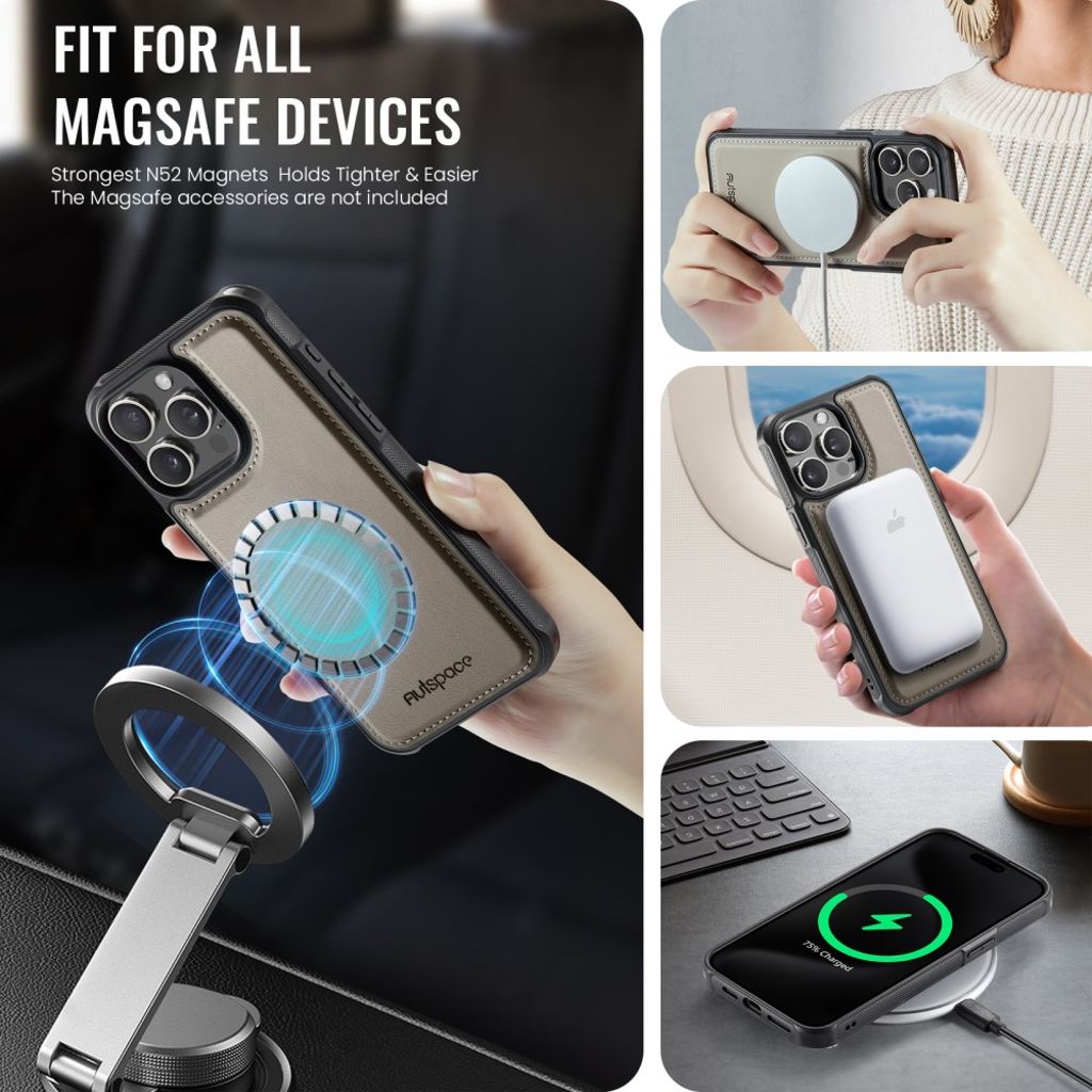 AUTSPACE iPhone 12 Pro Max Cover med Kortplads - Grå