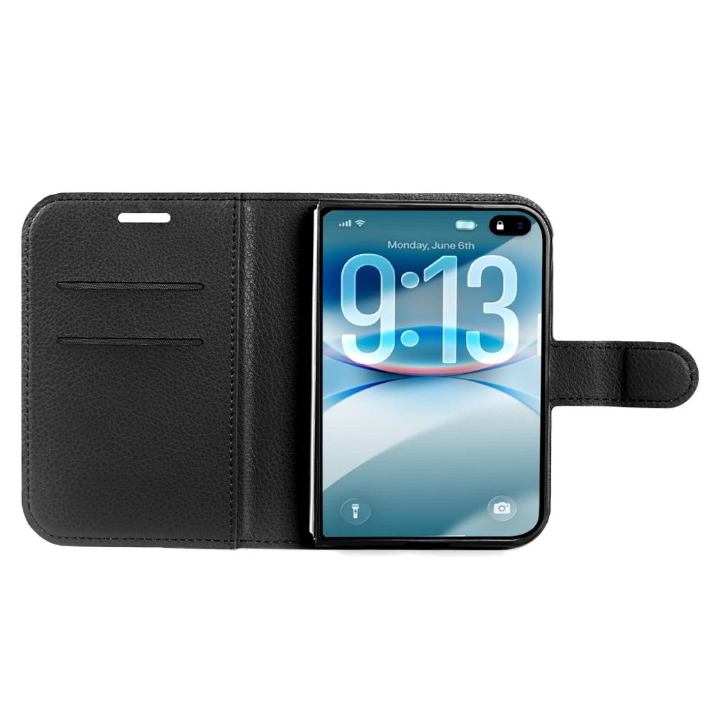 iPhone Duo Lompakkokotelo PU-nahka - Musta