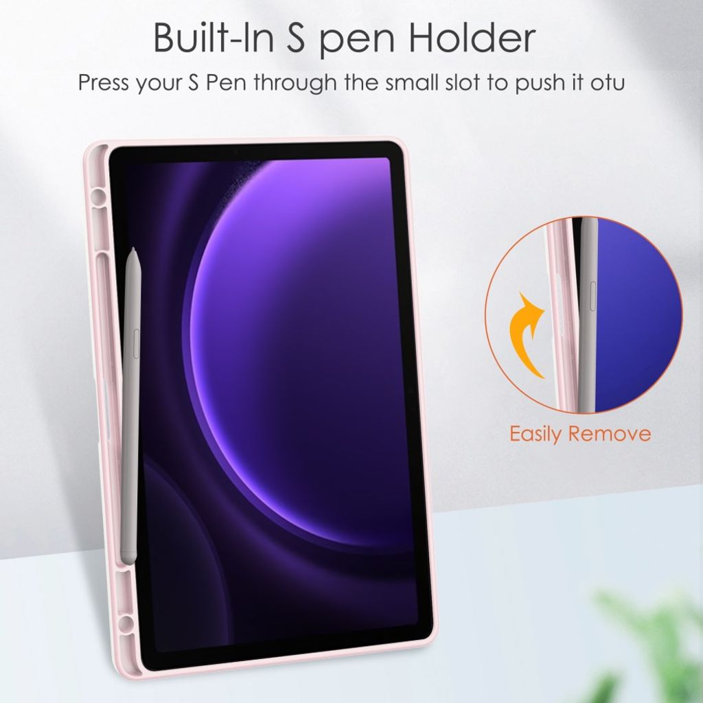 Samsung Galaxy Tab S10 FE/S9 FE Etui med Penneplass - Rosa