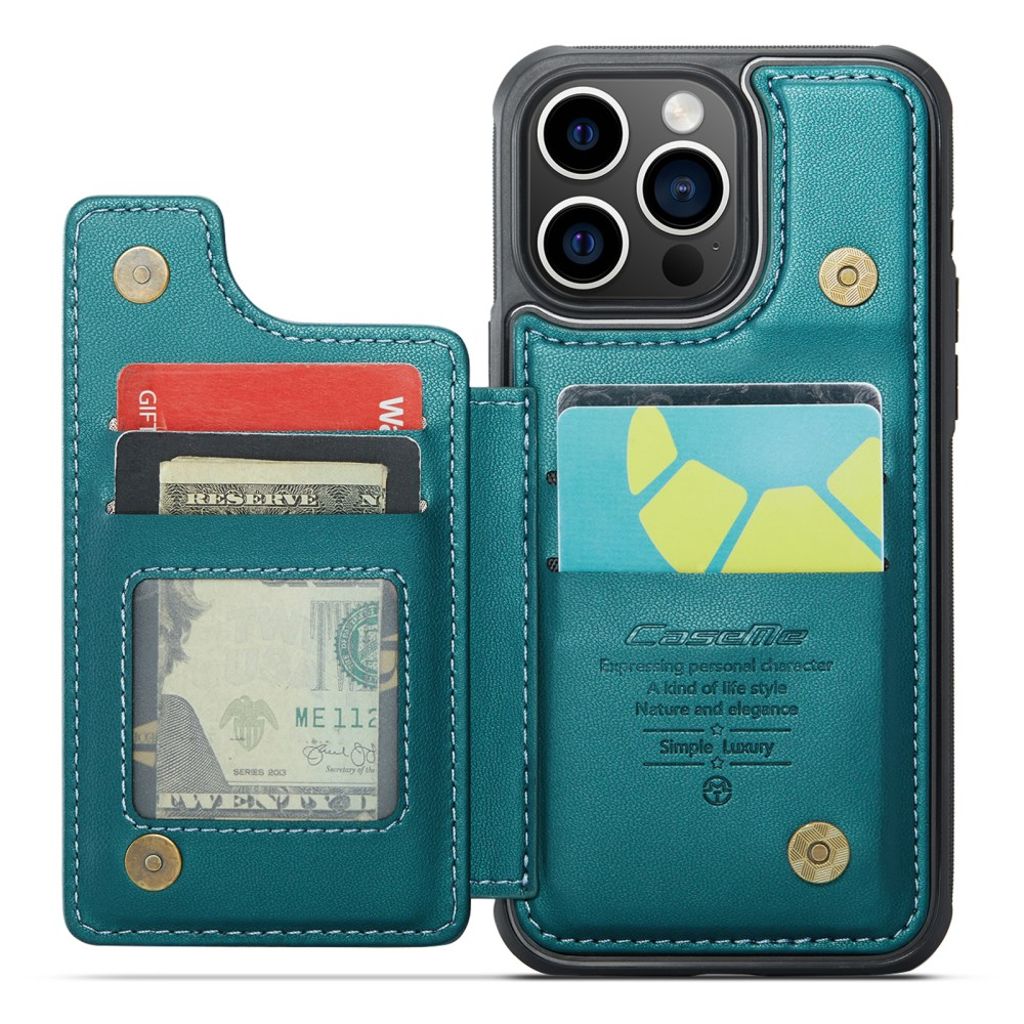 CASEME iPhone 16 Pro Lommebokdeksel Kortholder RFID – Grønn
