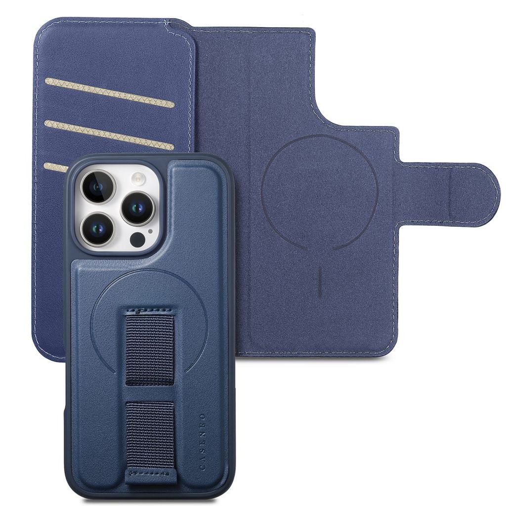 Caseneo iPhone 16 Pro Max Lommeboketui MagSafe RFID – Blå