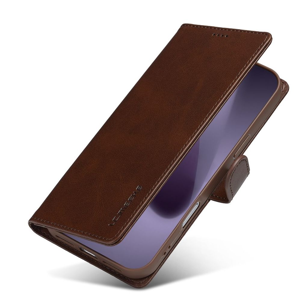 LC.IMEEKE iPhone 17 Pro Wallet Cover with Stand - Brown