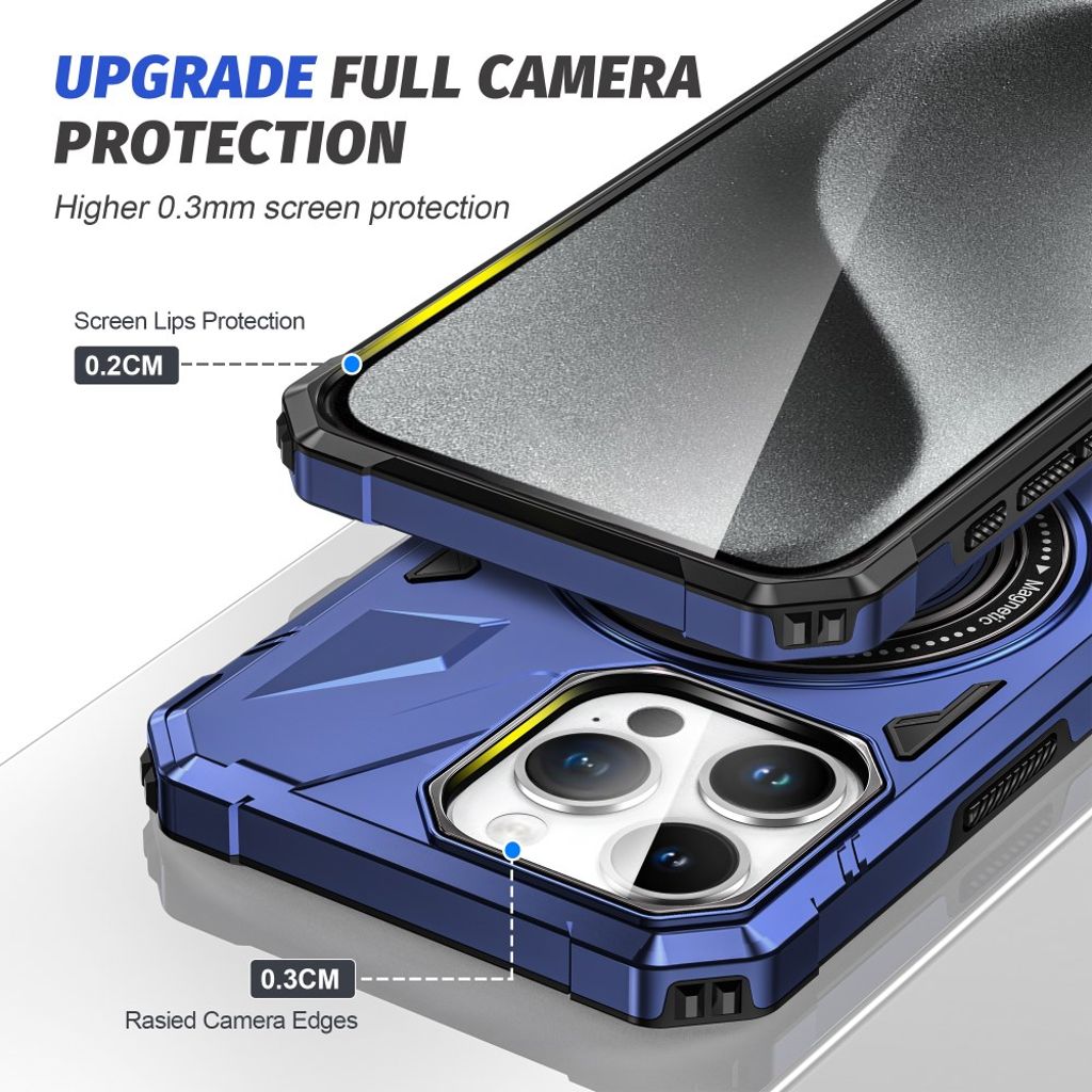 iPhone 12 Pro Max Cover med Ringholder - Mørkeblå