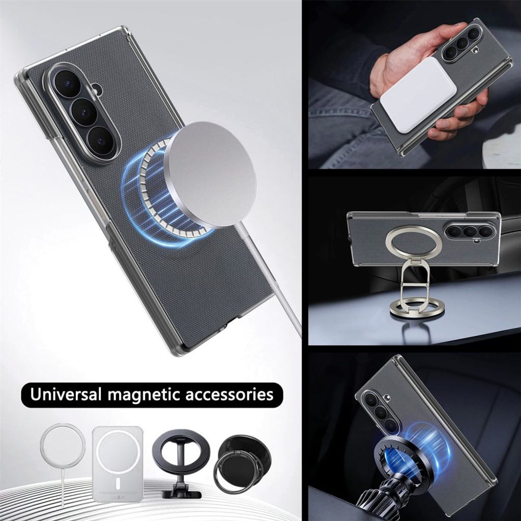 Samsung Galaxy Z Fold8 Ultra MagSafe Kuori PU-nahkaa - Harmaa