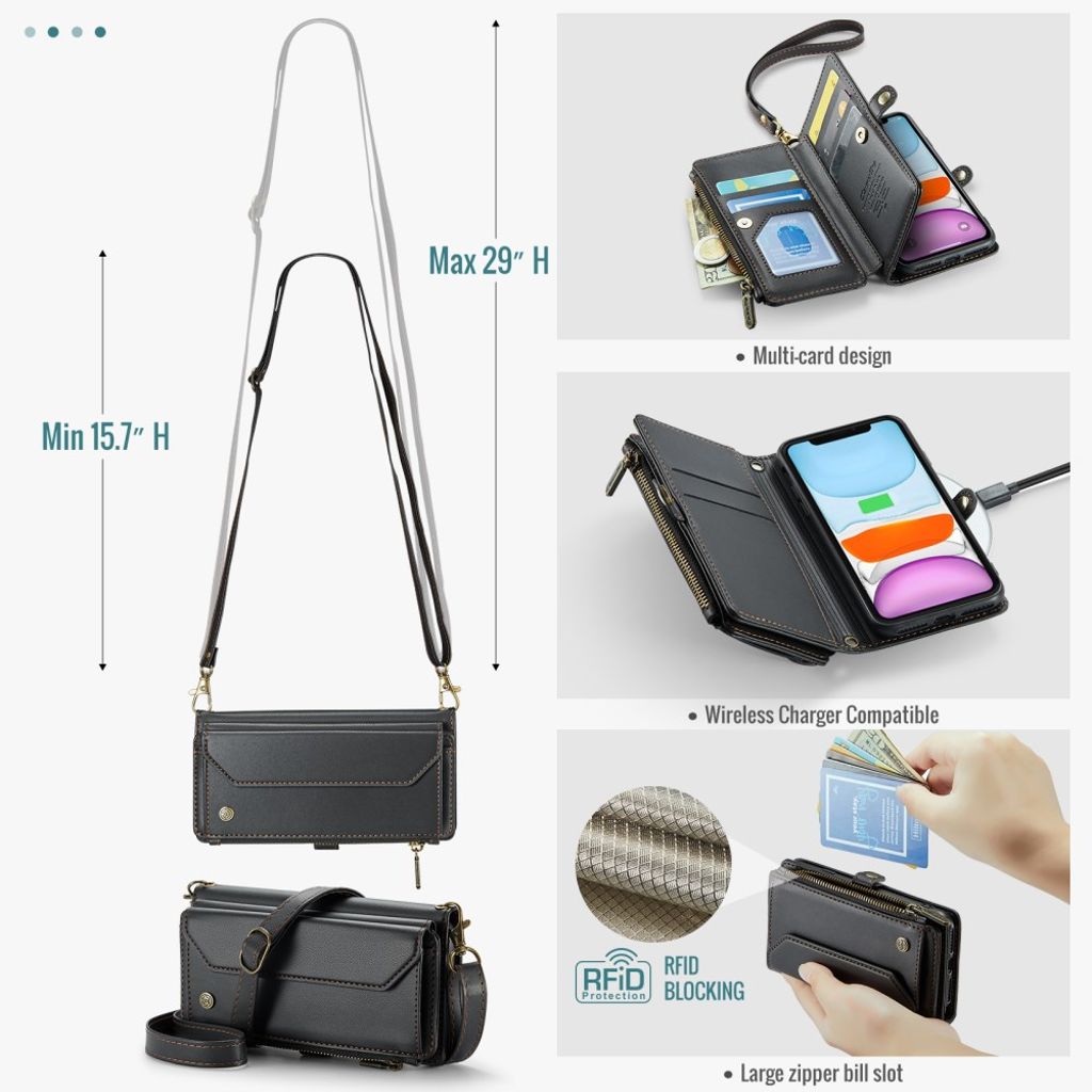 CASEME iPhone 11 Kotelo 10 Korttipaikka - Musta